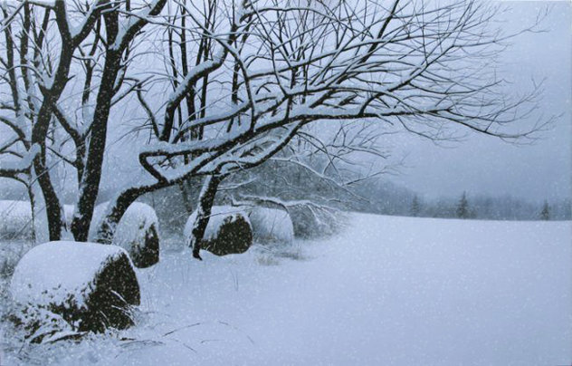 Quiet Snowfall AP  2003 Embellished - Huge Limited Edition Print by Alexander Volkov