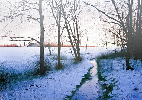 December Nightfall 2003 - Framed Giclee  on Canvas - Huge - With Book Limited Edition Print - Alexander Volkov