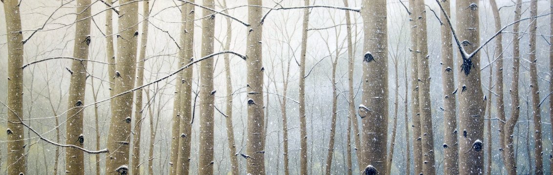 Aspen Snowfall 2012 25x56 Original Painting by Alexander Volkov