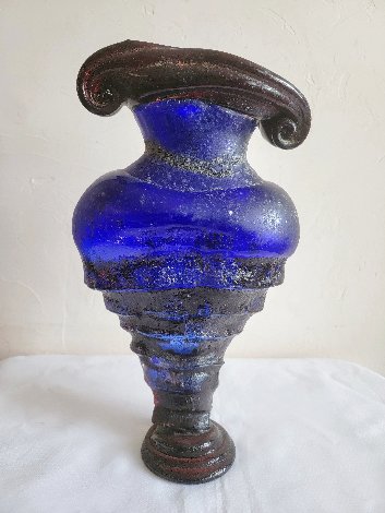 Blue Cyclone Glass Sculpture 1998 15 in Sculpture - Rik Allen