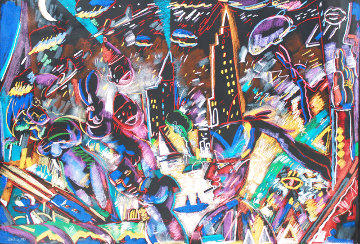 Laughing And Crying 1987 42x55 Huge Limited Edition Print - Carlos Almaraz Laughing And Crying 1987 42x55 Huge Limited Edition Print - Carlos Almaraz