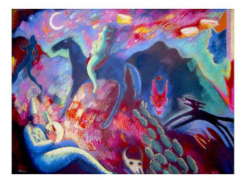 Southwest Song 1988 Huge Limited Edition Print - Carlos Almaraz Southwest Song 1988 Huge Limited Edition Print - Carlos Almaraz