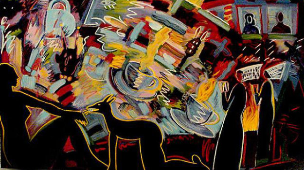 Pleasure is Mine (Tea cups) 1990 Limited Edition Print by Carlos Almaraz Pleasure is Mine (Tea cups) 1990 Limited Edition Print by Carlos Almaraz