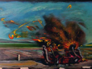 West Coast Crash AP 1990 19x55 Limited Edition Print - Carlos Almaraz West Coast Crash AP 1990 19x55 Limited Edition Print - Carlos Almaraz