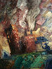 City on Fire 1988 18x16 (Los Angeles) California Original Painting by Carlos Almaraz - 4