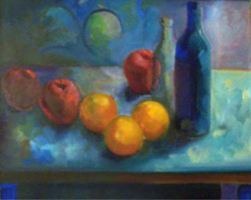 Still Life with Fruit 1988 23x27 Original Painting - Carlos Almaraz Still Life with Fruit 1988 23x27 Original Painting - Carlos Almaraz