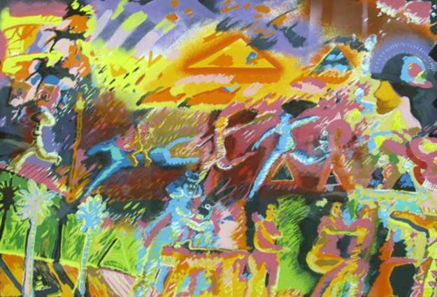 Whatever Happened to the Inca 1985 36x47 Huge by Carlos Almaraz