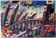 Growing City 1988 36x48 Super Huge Limited Edition Print by Carlos Almaraz - 1 Growing City 1988 36x48 Super Huge Limited Edition Print by Carlos Almaraz - 1