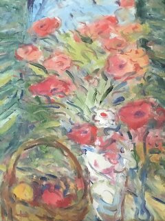 Untitled Floral 1970 20x16 Original Painting - Duane Alt Untitled Floral 1970 20x16 Original Painting - Duane Alt