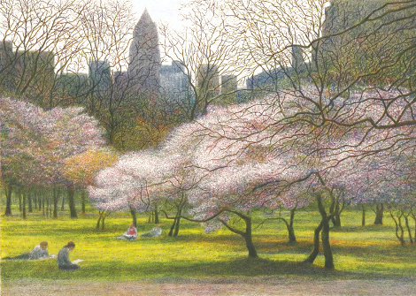 Spring Blossoms, New York AP 1987 - NYC Limited Edition Print - Harold Altman