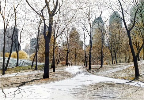Morning Walk 1989 - New York, NYC Limited Edition Print - Harold Altman