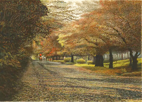 Autumn Riders - Central Park, New York, NYC Limited Edition Print - Harold Altman