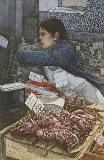 Harold Altman lithographレスティングカップル　リトグラフ Harold Altman lithographレスティングカップル リトグラフ