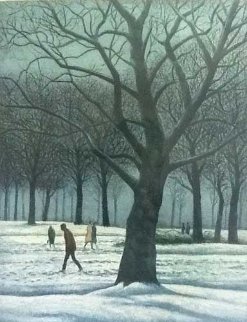 Figures in the Snow AP 1984 Limited Edition Print - Harold Altman Figures in the Snow AP 1984 Limited Edition Print - Harold Altman