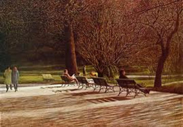 Benches 1983 Limited Edition Print - Harold Altman Benches 1983 Limited Edition Print - Harold Altman