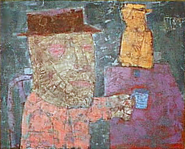 Coffee Drinkers 1953 26x32 Original Painting by John Altoon Coffee Drinkers 1953 26x32 Original Painting by John Altoon
