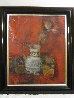 Bodegon Sobre Rojo 1970 36x32 Original Painting by Sunol Alvar - 2
