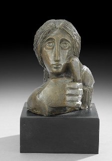 Mujer Con Paloma II Bronze Sculpture 1976 9 in Sculpture - Sunol Alvar Mujer Con Paloma II Bronze Sculpture 1976 9 in Sculpture - Sunol Alvar