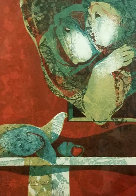 Two Woman With Dove AP 1978 Limited Edition Print by Sunol Alvar - 0 Two Woman With Dove AP 1978 Limited Edition Print by Sunol Alvar - 0