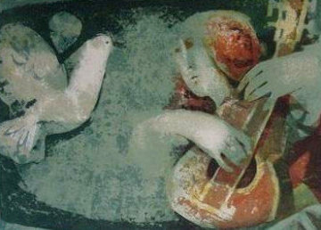 Woman With Guitar 1970 Limited Edition Print - Sunol Alvar Woman With Guitar 1970 Limited Edition Print - Sunol Alvar