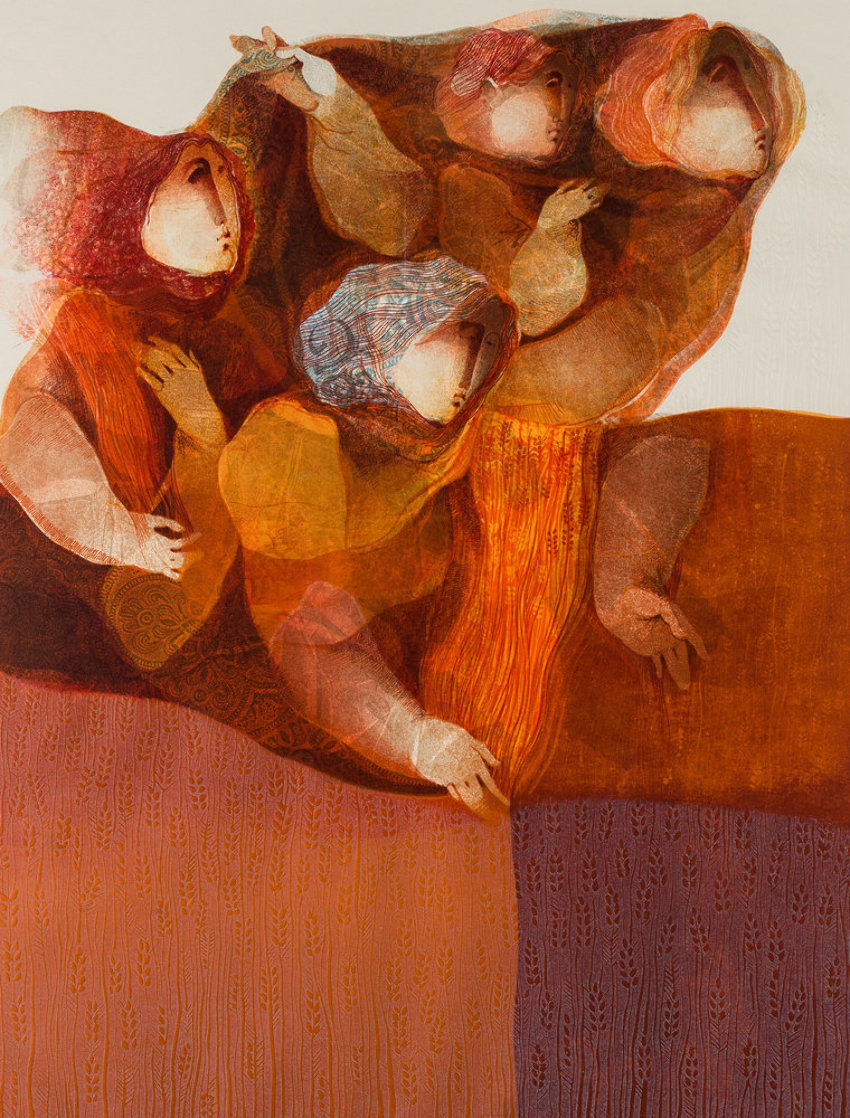 3 Pieces From Suite Biblique: David Plays His Harp, Esther At the Banquet And Ruth Gleanin Limited Edition Print by Sunol Alvar 3 Pieces From Suite Biblique: David Plays His Harp, Esther At the Banquet And Ruth Gleanin Limited Edition Print by Sunol Alvar