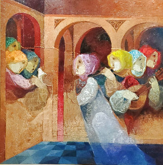 Musical Renaixent 59.5x59.5 Super Huge Original Painting - Sunol Alvar Musical Renaixent 59.5x59.5 Super Huge Original Painting - Sunol Alvar