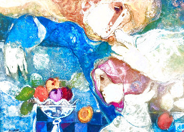 Interieres 1994 29x35 Huge Original Painting - Sunol Alvar Interieres 1994 29x35 Huge Original Painting - Sunol Alvar
