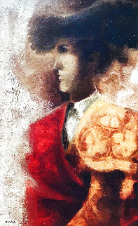 Torero 1974 33x24 Original Painting - Sunol Alvar Torero 1974 33x24 Original Painting - Sunol Alvar
