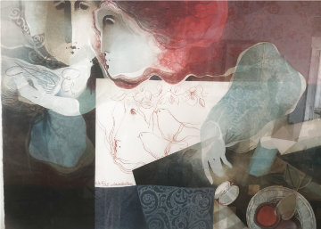 Untitled Print with Drawing on Verso 1980 w Drawing Limited Edition Print - Sunol Alvar Untitled Print with Drawing on Verso 1980 w Drawing Limited Edition Print - Sunol Alvar