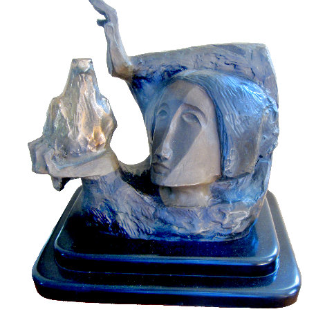 La Paloma Bronze Sculpture 10 in - Signed Twice Sculpture - Sunol Alvar