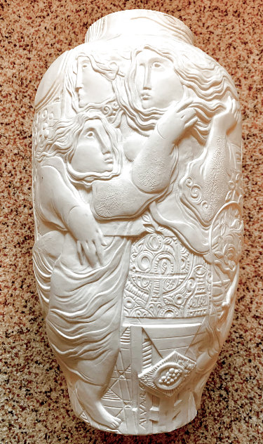 Les Temps De Nos Jours Porcelain Vase 17 in Sculpture by Sunol Alvar
