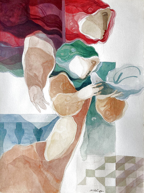 Dove Watercolor 1989 36x30 Watercolor - Sunol Alvar