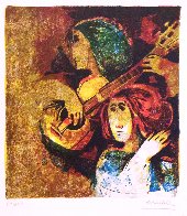 Musicians, Set of 6 Lithograph 1978 Limited Edition Print by Sunol Alvar - 4 Musicians, Set of 6 Lithograph 1978 Limited Edition Print by Sunol Alvar - 4