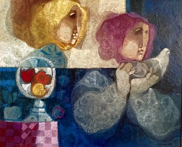 Comparturata Paloma oil on canvas 33x38 Original Painting - Sunol Alvar Comparturata Paloma oil on canvas 33x38 Original Painting - Sunol Alvar