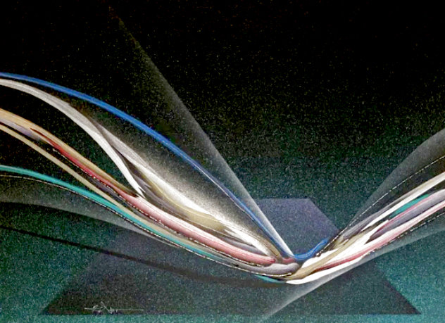 Untitled Abstract 1984 45x33 - Huge Original Painting by Elba Alvarez