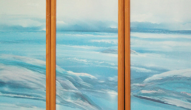 Ocean Seascape, 3 Watercolors (Triptych) 1987 43x51 Huge Watercolor by Elba Alvarez