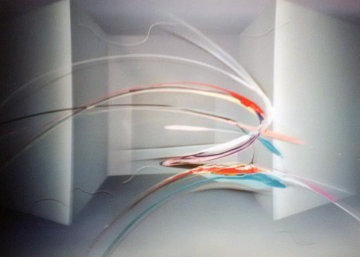 Acoustical Laser 1989 48x72 Original Painting - Elba Alvarez Acoustical Laser 1989 48x72 Original Painting - Elba Alvarez