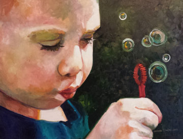 Bubble Maker 2 34x44 Original Painting - Amanda Dunbar Bubble Maker 2 34x44 Original Painting - Amanda Dunbar