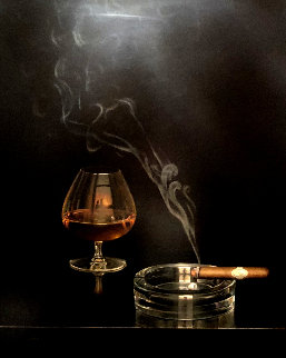 Cigar And Brandy 42x40 Super Huge Original Painting - Teimur Amiry Cigar And Brandy 42x40 Super Huge Original Painting - Teimur Amiry
