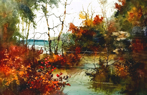 Savored Memory 1980 Watercolor 52x43 Huge Watercolor - Diane Anderson
