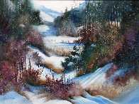 Winter Hike 37x44 Huge Original Painting by Diane Anderson - 0