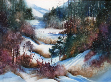 Winter Hike 37x44 Super Huge Original Painting - Diane Anderson Winter Hike 37x44 Super Huge Original Painting - Diane Anderson
