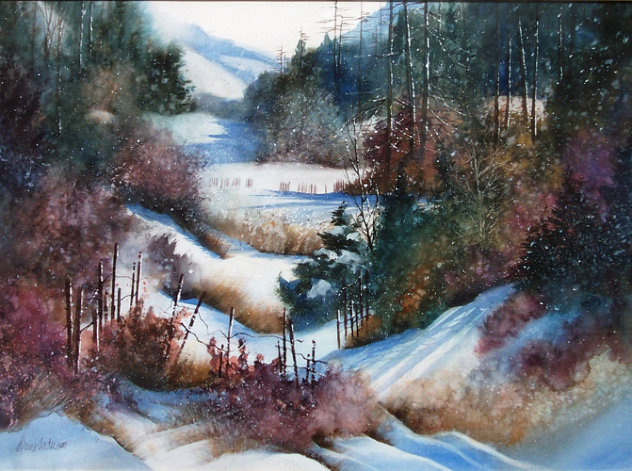 Winter Hike 37x44 - Huge Original Painting by Diane Anderson