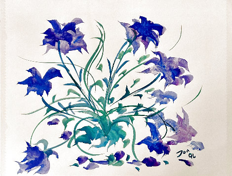 Leaves of Purple Watercolor 1996 15x18 Watercolor - Jon Anderson