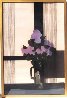 Fleurs Mauve Mixed Media Drawing 1970 Drawing by Andre Minaux - 1