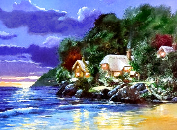 Cove Cottages 1998 Limited Edition Print - Andrew Warden Cove Cottages 1998 Limited Edition Print - Andrew Warden