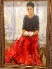 Girl with a Book 2009 47x34 - Huge Original Painting by Andrey Selenin - 1