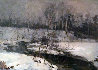 Winter by a River 2005 28x34 Original Painting by Peter Andrianov - 0