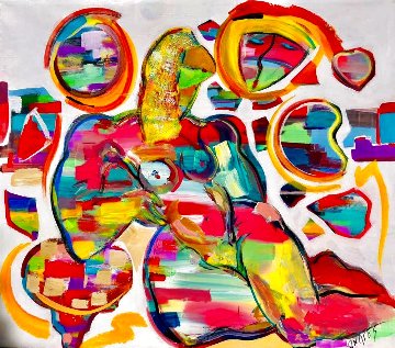 Santa Fe 2020 48x58 Super Huge Original Painting - Giora Angres Santa Fe 2020 48x58 Super Huge Original Painting - Giora Angres