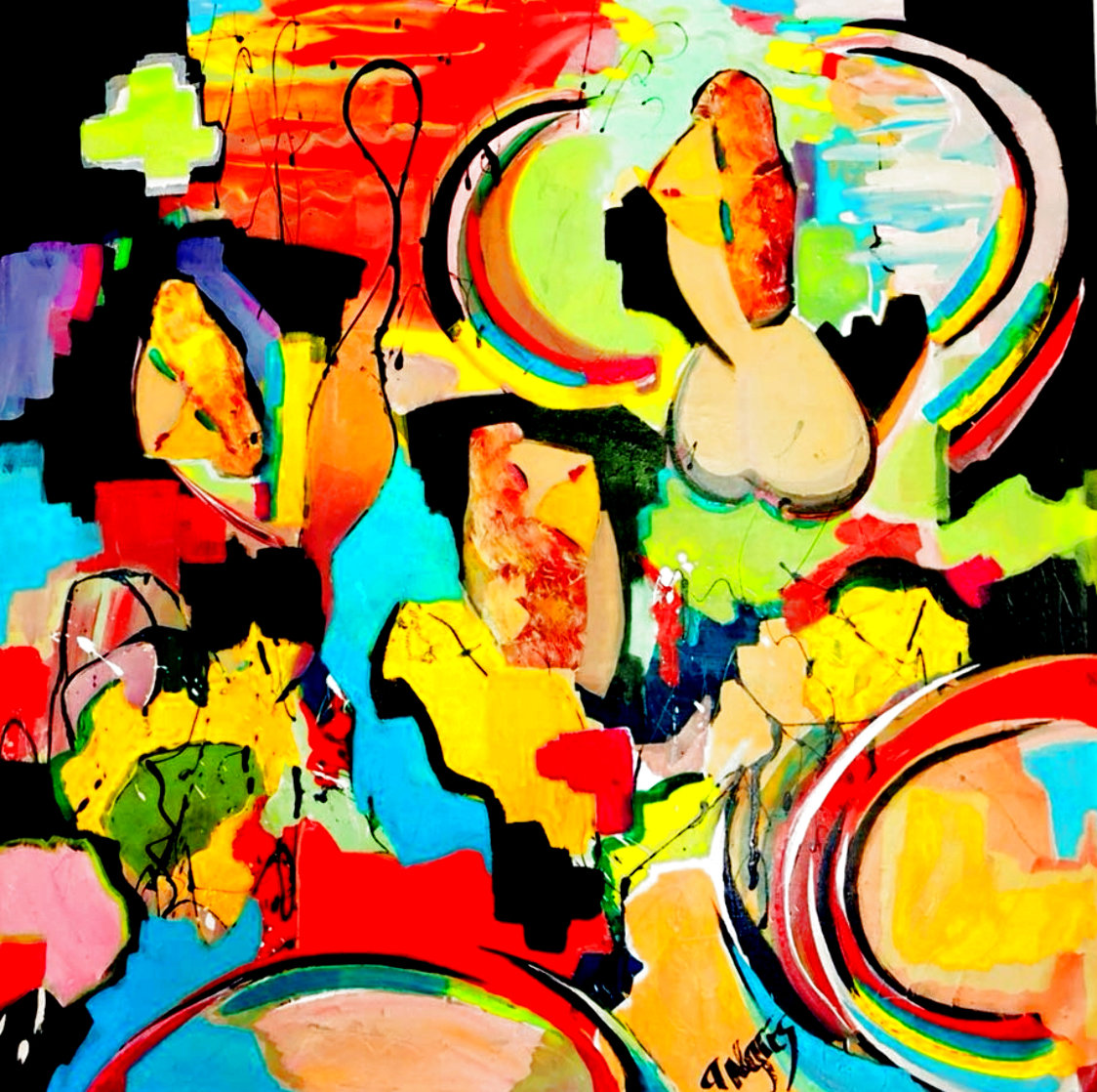 Very Personal 2020 48x48 Huge Original Painting by Giora Angres Very Personal 2020 48x48 Huge Original Painting by Giora Angres